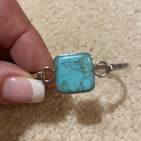 Turquoise sterling cuff bracelet size 6 - Picture 2 of 4